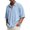 Blue, variant on Hogleaql Quarter Zip Pullover Men Cozy Short Sleeve Collared Vintage Pullover Fashion Casual Loose Fit T Shirts Red 2XL