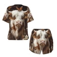 thumbnail image 5 of Lsque Cow With Butterflies Women's Short-Sleeved Pajama Set - 2 Piece Soft and Lightweight Sleepwear Set-XX-Large, 5 of 9