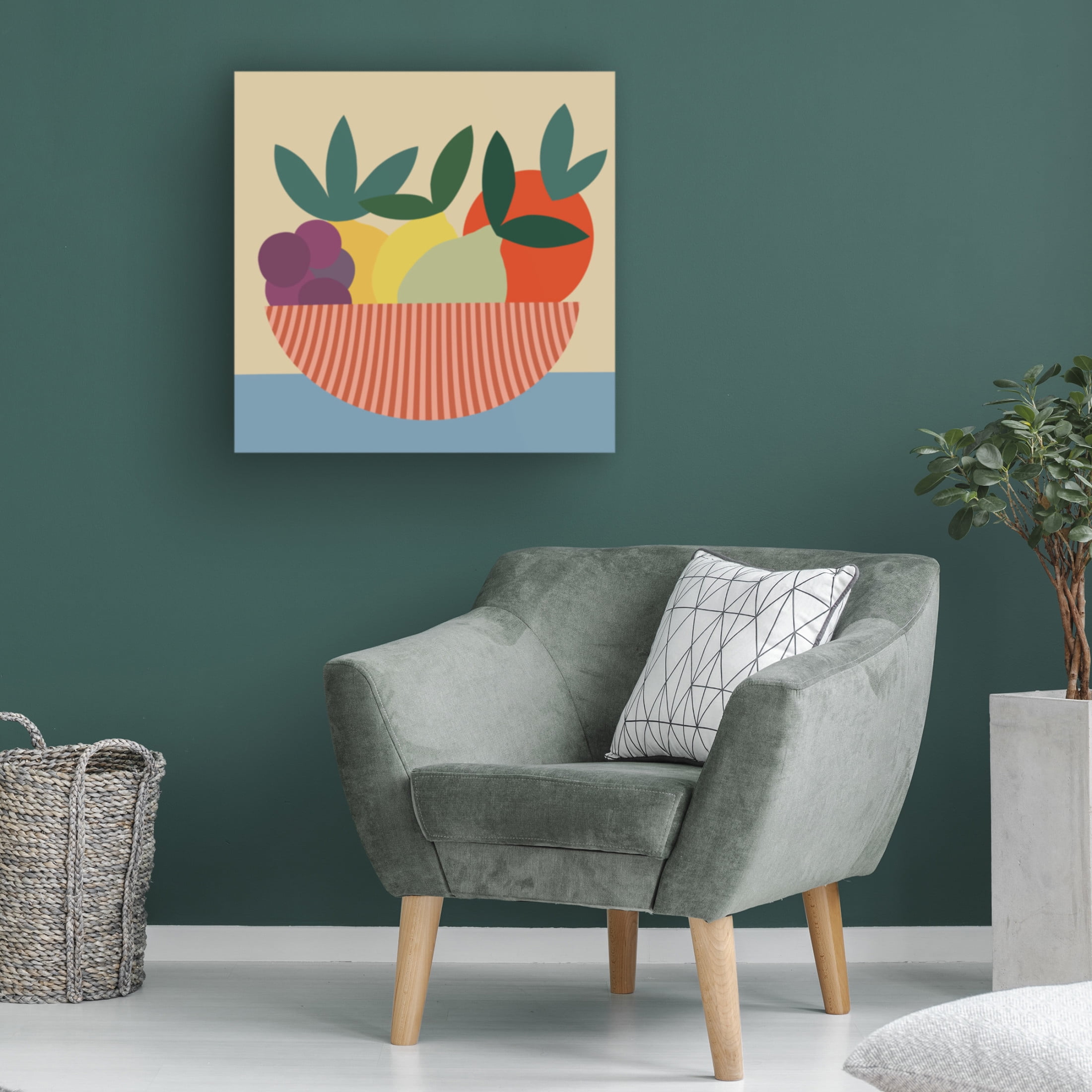 Trademark Fine Art Regina Moore  Graphic Fruit Bowl II Canvas Wall Art