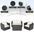 thumbnail image 5 of Patiojoy 4PC Patio Rattan Wicker Conversation Furniture Set Sectional Sofa & Coffee Table White, 5 of 7