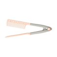 thumbnail image 1 of Hair Straightening Comb V Shape for Thick Hair Wet Dry Styling with NonSlip Grip Pink, 1 of 4