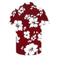 thumbnail image 4 of Njoeus Mens Hawaiian Shirts Short Sleeve Button Up Shirts - Novelty Floral Graphic T-Shirt Comfortable Casual Summer Beach Shirts - Big & Tall Sizes 3X 4X 5X Clearance Red, 4 of 5