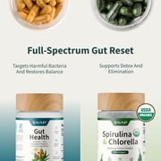Snap Supplements Organic Spirulina and Gut Health Bundle - Superfood, Phytonutrients, Trace Minerals + Probiotic for Digestive and Gut Health