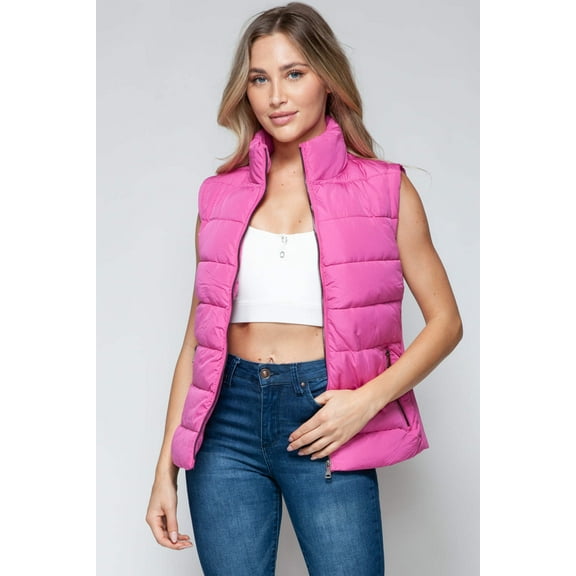 Be Mine Pink Puffer Vest with Pockets