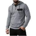 thumbnail image 2 of CQONEPT Men's Pullover Hooded 1/4 Zip Hoodies Fleece Sweatshirts Dressy Casual Going Out Clothes Gray 3XL, 2 of 6