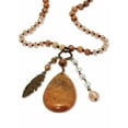 thumbnail image 5 of PalmBeach Jewelry Genuine Brown Jasper Antiqued Goldtone Boho Drop Necklace, 34 inches, 5 of 7
