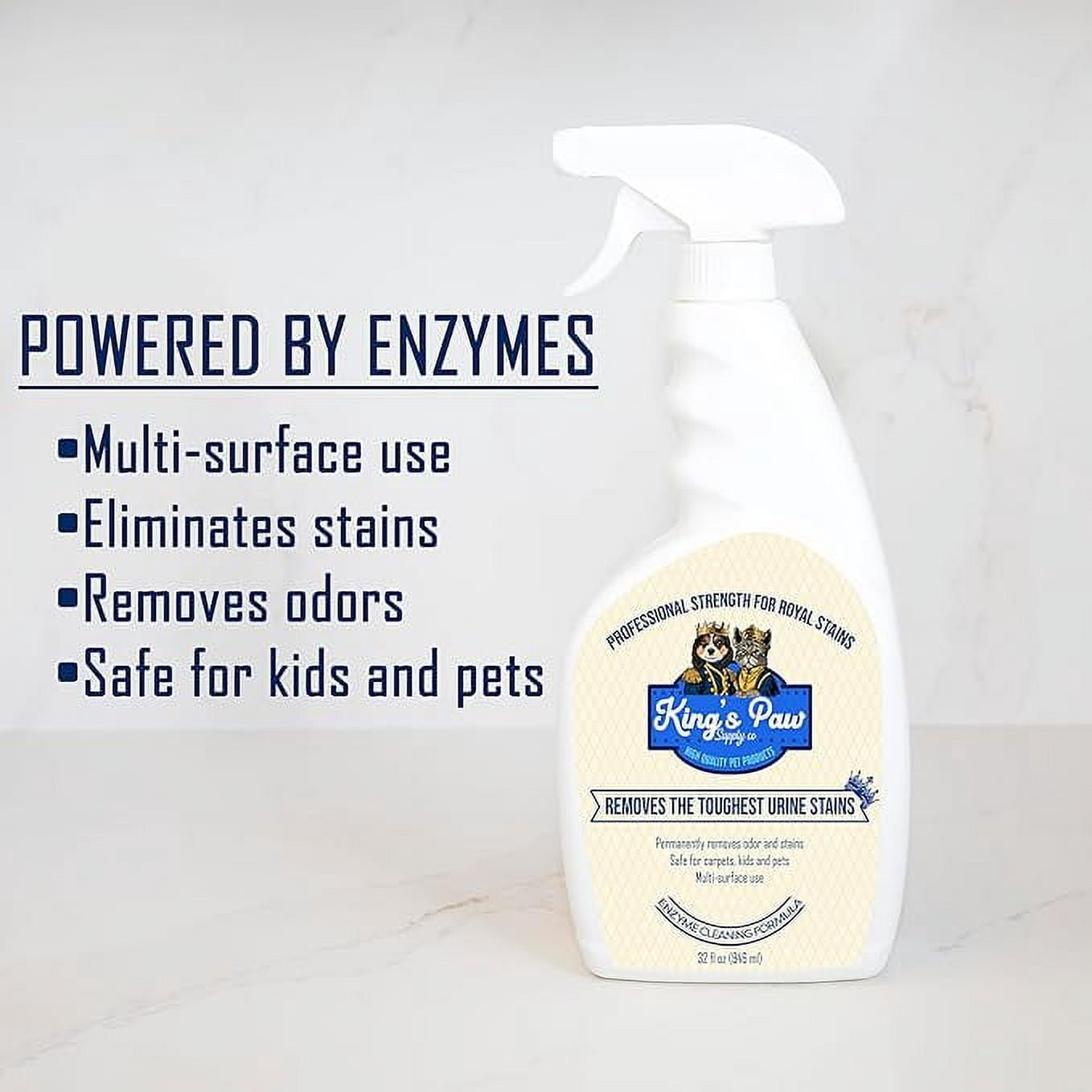 King's Paw - Stain and Odor Remover - Enzyme Cleaner - Stain and Odor Removal for Home - Carpet Stain Remover for Dog and Cat Pee - Completely Removes Urine with Enzymes