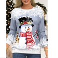 thumbnail image 1 of Jersey de Navidad para mujer, blusa suelta, sudaderas para mujer, camisetas de manga larga de Navidad (gris 4XL), 1 of 2