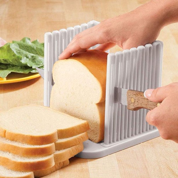 Bread Slicer Toast Cutter Foldable Homemade Bread Slicing Adjustable Toast Slicer Toast Cutting Guide for Homemade Bread,Bread Slicer Loaf for Slicing Bread Foldable Kitchen Baking Tools
