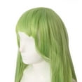 thumbnail image 4 of Grass green long straight wig, fiber synthetic wig, 4 of 5