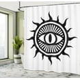 thumbnail image 5 of Ambesonne White Shower Curtain, Occult Eye in Sun, 69"Wx70"L, Black and White, 5 of 5