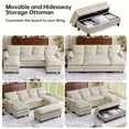 thumbnail image 6 of Pingliang Home 104.7" U Shaped Couch with Storage Ottoman,4 Seat Sectional Sofa with 4 Pillows and Double Chaises,Oversized Chenille Sofa Couch with Removable Ottoman for Living Room Apartment, 6 of 9