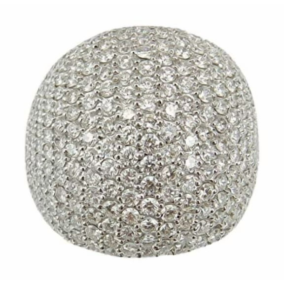 HeartsAndYou 5ct Round Cut Moissanite Cluster Cocktail Engagement Ring for Women 18k White Gold over Silver