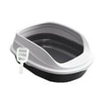 thumbnail image 1 of Bandeja de arena para mascotas con pala, sartenes de arena, bandeja grande desmontable para gatos, perros pequeños, orinal, inodoro para conejos y , Negro 45cm, 1 of 8