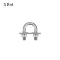 thumbnail image 3 of Unique Bargains Round U-Bolts 3 Sets 29mm Inner Width 58mm Length M10 with Nuts and Plates, 3 of 5