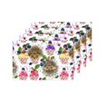 thumbnail image 4 of MKHERT Cute Watercolor Hedgehog and Desserts Berries Cupcakes Placemats Table Mats for Dining Room Kitchen Table Decoration 12x18 inch,Set of 4, 4 of 4