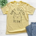 thumbnail image 2 of Kids Don't Stress Meowt Shirt Cat Shirt, Youth Kids Boy Girl T-Shirt, Funny Cat Shirt, Clever Cool Cat Shirt, Yellow, Large, 2 of 4