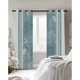 thumbnail image 3 of Blue Coastal Blackout Curtains 45 Inches Long for Bedroom, Nautical Beach Summer Sea Starfish Coral Thermal Insulated Room Darkening Black Out Window Curtain Panels Grommet Drapes for Living Room, 3 of 8