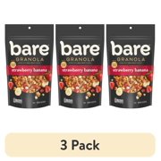 (3 pack) Bare Granola Strawberry Banana Crunchy Fruit Chips, 11 oz Bag