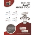 thumbnail image 4 of Dual Compression Outlet Angle Stop Valve, Plumbing Fitting, Quarter Turn, Single Handle Multi-Select Positions, Water Valve Shut Off 1/2" (5/8” OD) Inlet x (3/8" & 1/4") Outlets, 4 of 8
