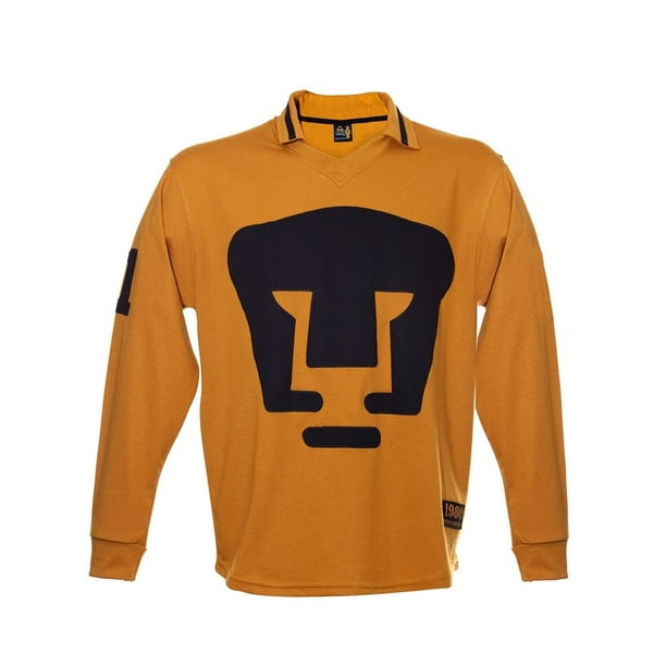 Jersey Pumas Retro 1980 Old School Sports Para Hombre Talla EG Dorado