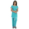 thumbnail image 2 of Bimba 2pc Pajama Set For Women 100% Cotton Nightwear Set Plain Sleepwear, 2 of 7