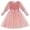 Pink, variant on Usaibhir Girls Velvet Dress Flutter Long Sleeve Round Neck Tutu Shiny Midi Party Wedding Big Bowknot Tulle Clothes for Special Occasion 2-6T