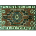 thumbnail image 1 of Ahgly Company Indoor Rectangle Persian Turquoise Blue Traditional Area Rugs, 7' x 9', 1 of 4