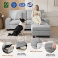 thumbnail image 6 of Poshby 71.25''W Sectional Sofa Loveseat with L-Shaped, Storage Ottoman, Chenille for Living Room, Light Gray, 6 of 14