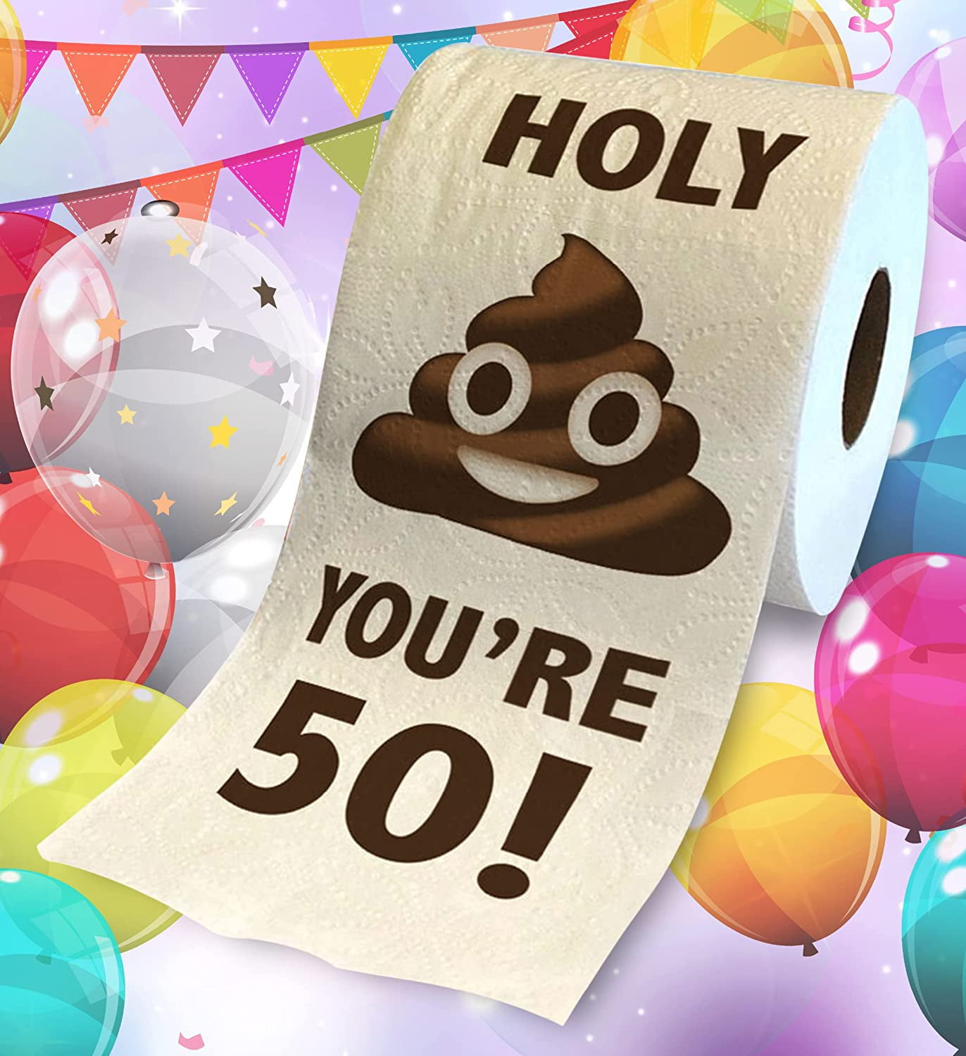 Happy 50th Birthday Toilet Paper Prank Funny Gag Gift! 