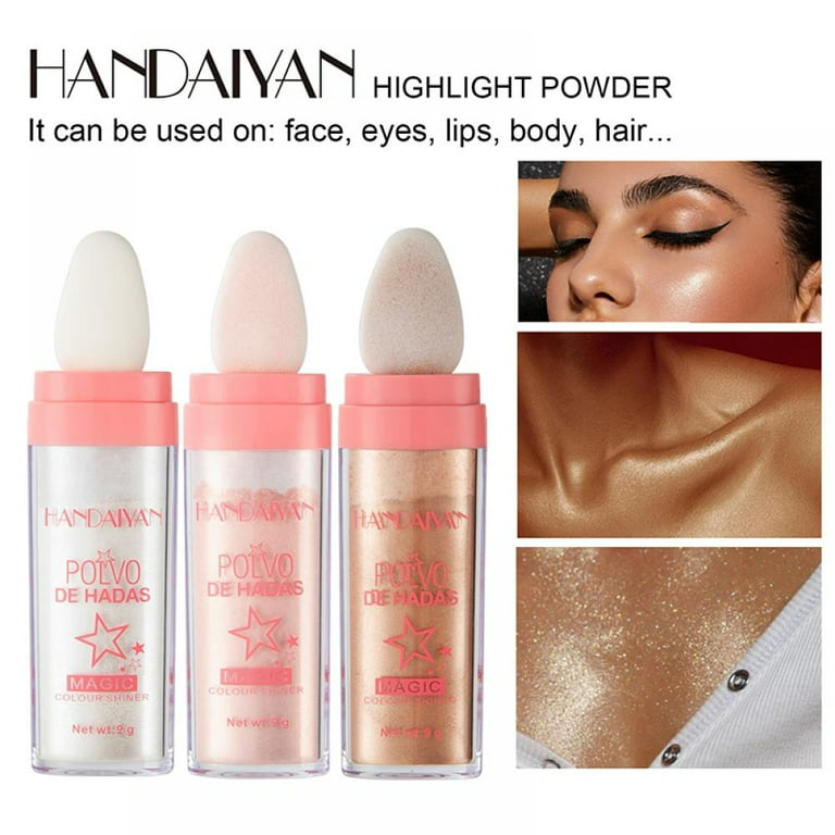 Highlighter Powder Stick, Powder Body Highlighter, Glitter Highlighter,  Glitter Patting Powder, Fairy Highlighter Powder Stick for Face Eyes Lips,  Body Glow Makeup for Face : : Beauty