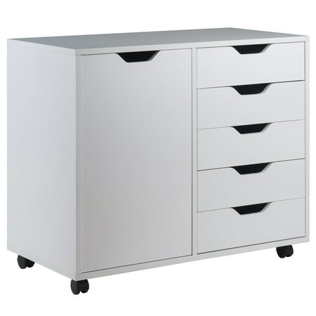 Winsome Halifax 5-Drawer, Side Storage Mobile Cabinet 10630, White Finish
