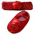 thumbnail image 5 of Newborn Baby Girl Satin Cloth Bowknot Princess Shoes Toddler Soft Sole Walking Shoes Headband Set Set 0-18 M, 5 of 5