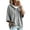 Gray, variant on summer sweaters for women lightweight Lace Up Front Hooded Knit Sweater Oversized Batwing 3/4 Sleeve Loose Casual Womens Pullover Tops