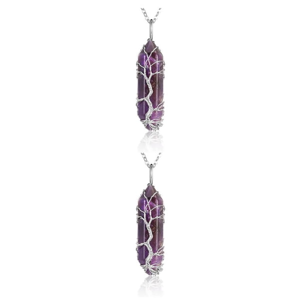 Qarigey Hexágono Columna Encanto Exquisito Mujeres Hombres Regalos hechos a mano Colgantes Colgantes Puntiagudo Colorido Cristal Encantos 2piezas