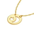 thumbnail image 2 of 14k Yellow Gold Adjustable Mini Disk Cut Out Celestial Moon Star Necklace Spring-Ring Closure 18 Inch Pendant Necklace f, 2 of 2