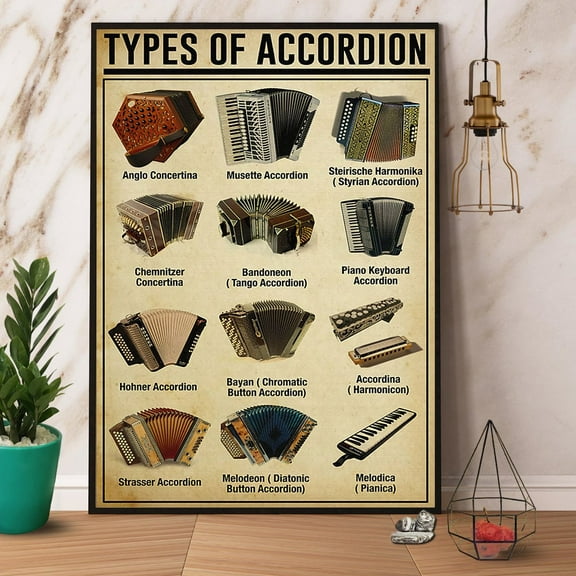 Accordionist Types Of Accordion Paper Poster No Frame Matte Wall Art Decor 11 x 17 Inch Poster