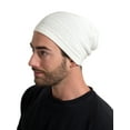 thumbnail image 2 of Candid White Slouchy Cotton Beanie All Season Adult Men Women, 2 of 3