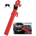 thumbnail image 1 of Steering Wheel Lock -Theft Heavy Duty Secure Car Device  Adjustable Length Clamp Double Hook Locks Universal Fit, 1 of 6