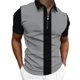 thumbnail image 5 of Camisas de Manga Corta para Hombre, Camisa de Malla con Cremallera de la Mitad de la Solapa Colorblocking, Primavera Verano Casual Top, 5 of 6