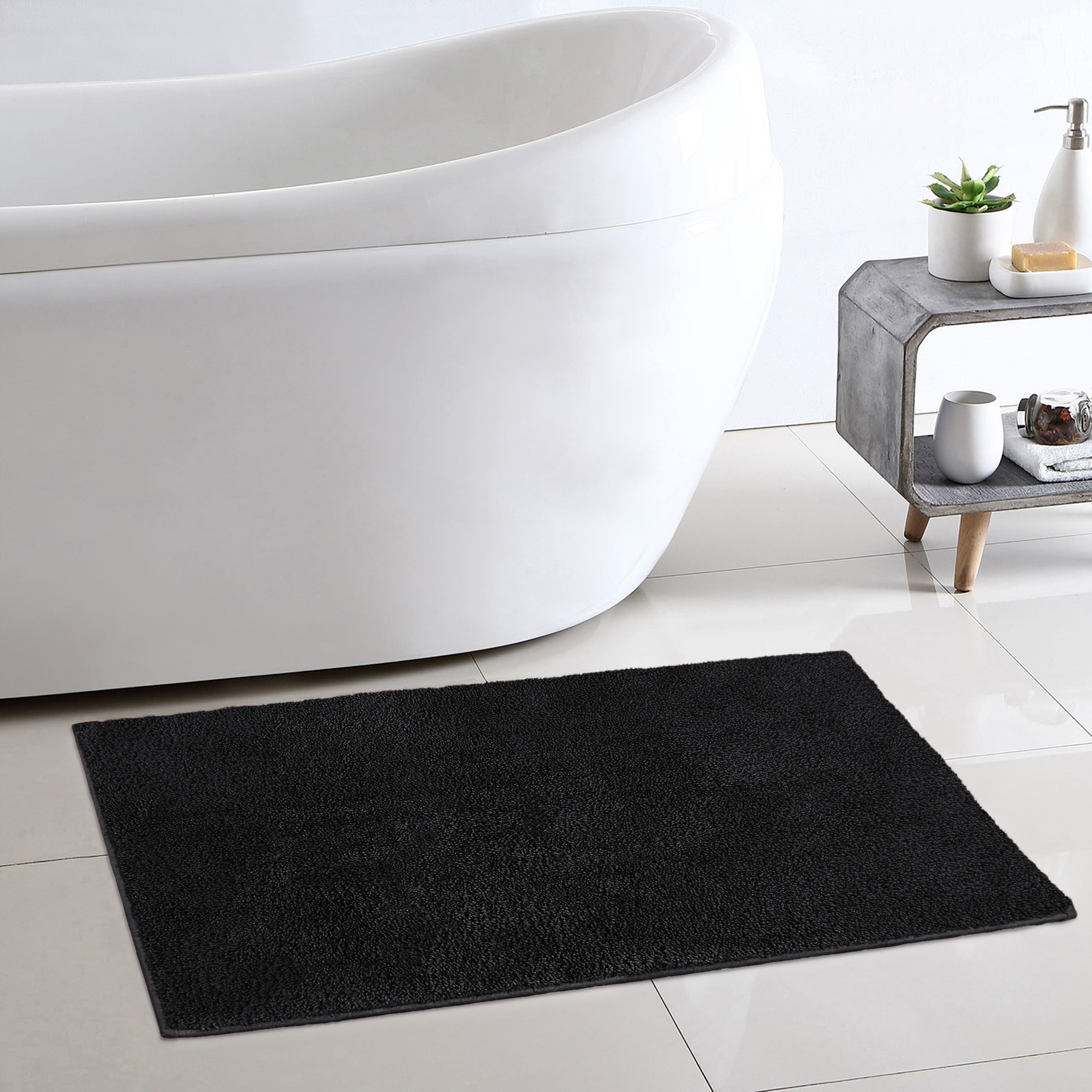Mainstays Performance Bath Rug, Black, 20" x 34" photo 5