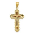 thumbnail image 4 of Finest Gold 14K Tri-Color Diamond-Cut Crucifix Pendant, 4 of 4