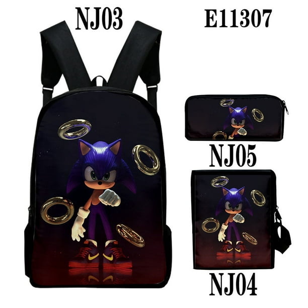 3 Piezas Sonic mochila Mochila Escolar Anime sonic Hedgehog Bolsa De Mensajero Estuche De Lápices De Gran Capacidad 3D
