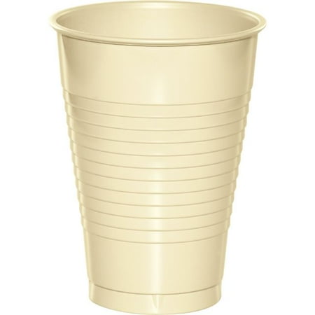 12 Oz Waxed Cold Cup - Touch of Color Plastic Cups, 12 Oz, Ivory, 20 Ct