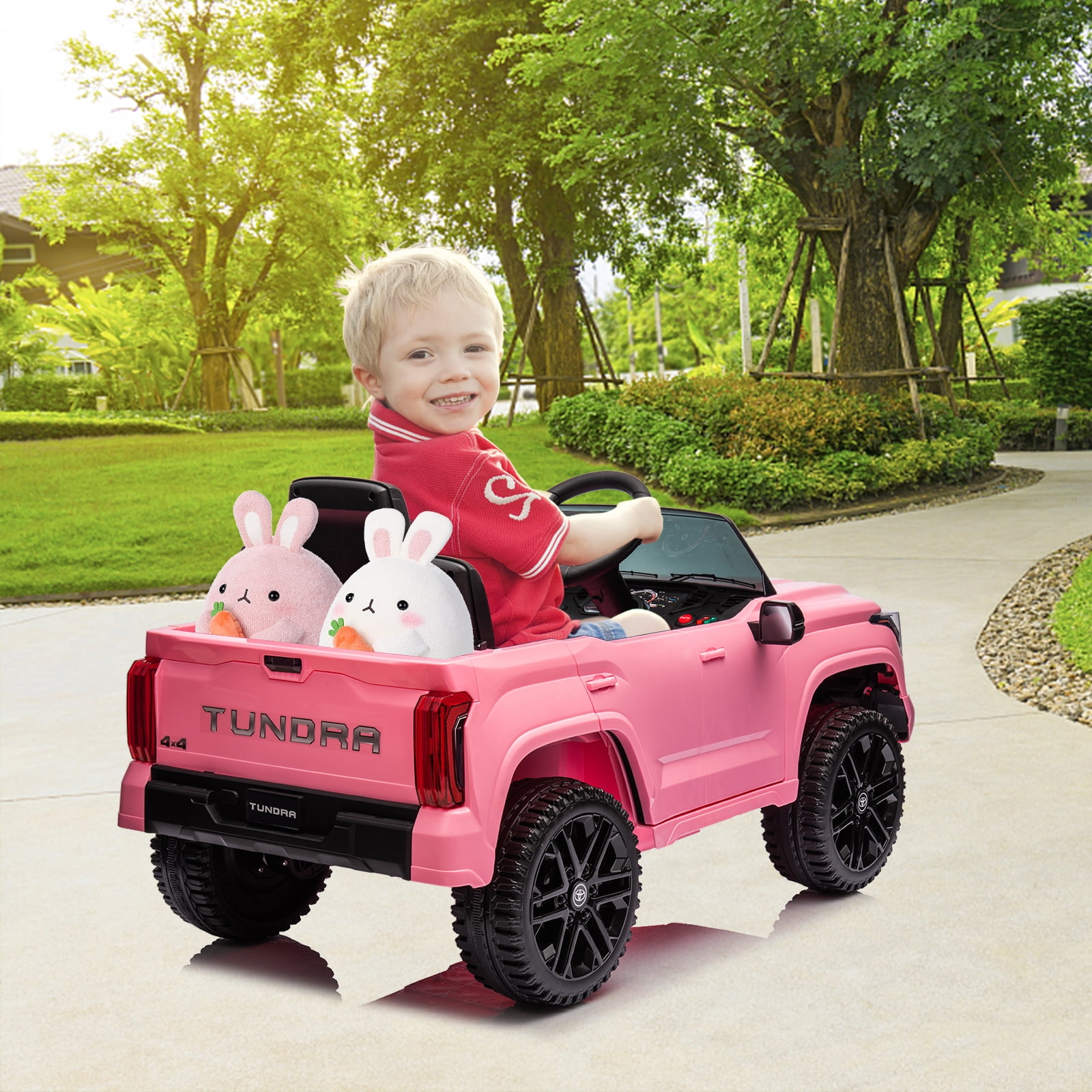 EastVita 12V Ride on Car [Toyota Licensed] Ride on Toys, Battery Powered Electric Car with Remote Control, MP3, LED Lights, Safety Belt etc. for 3 Age +Boys Girls