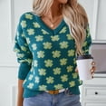 thumbnail image 2 of Women's Sweaters Off The Shoulder 2024 Flowers Casual Loose Fashion Sweater Pullovers, 2 of 9