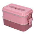 thumbnail image 4 of 304 Stainless Steel Lunch Box Rectangular Insulated Portable Bento Box with HandleDouble Layer 1.4L, 4 of 8