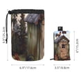 thumbnail image 5 of PhooArto Travel Cosmetic Bags Barrel Makeup Bag, Multifunctional Toiletry Bucket Bags Round Organizer Storage Pocket, Rooster Stood on the House, 5 of 6
