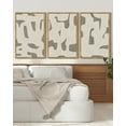 thumbnail image 4 of SHENIFY Boho Abstract Wall Art 16x24in3pcs Natural Framed Mid-Century Duotone Minimal Dark Brush Stroke Neutral Modern Minimalist Painting Decorative Artwork, 4 of 5