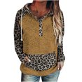 thumbnail image 1 of Blusa de manga larga con cuello en V para mujer a la moda con estampado de botones y bolsillo con capucha Fridja  ghj987+2690, 1 of 5